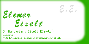 elemer eiselt business card